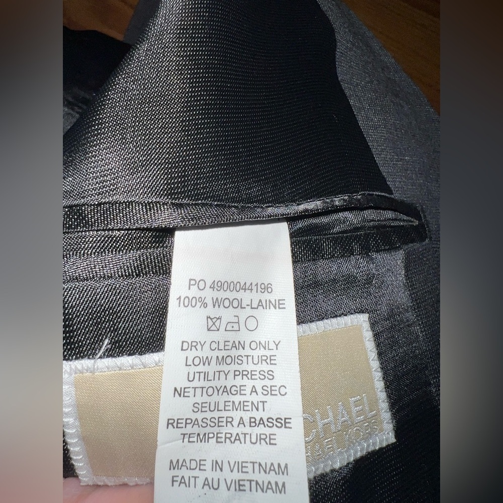 Michael Kors Men’s 42 Reg 100% Wool Dark Gray Black Sport Coat Jacket 42R - Picture 15 of 16